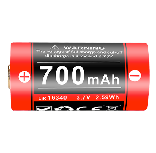 KLARUS: 16340 Rechargeable Battery 16GT-70UR, 700mAh, USB