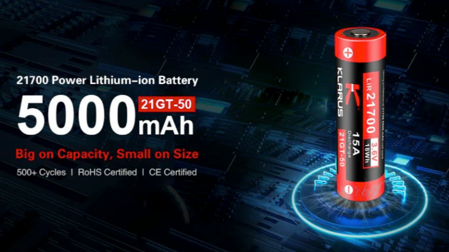 KLARUS: 21GT-50 Rechargable Battery, 21700 5000 mAh Cell Core