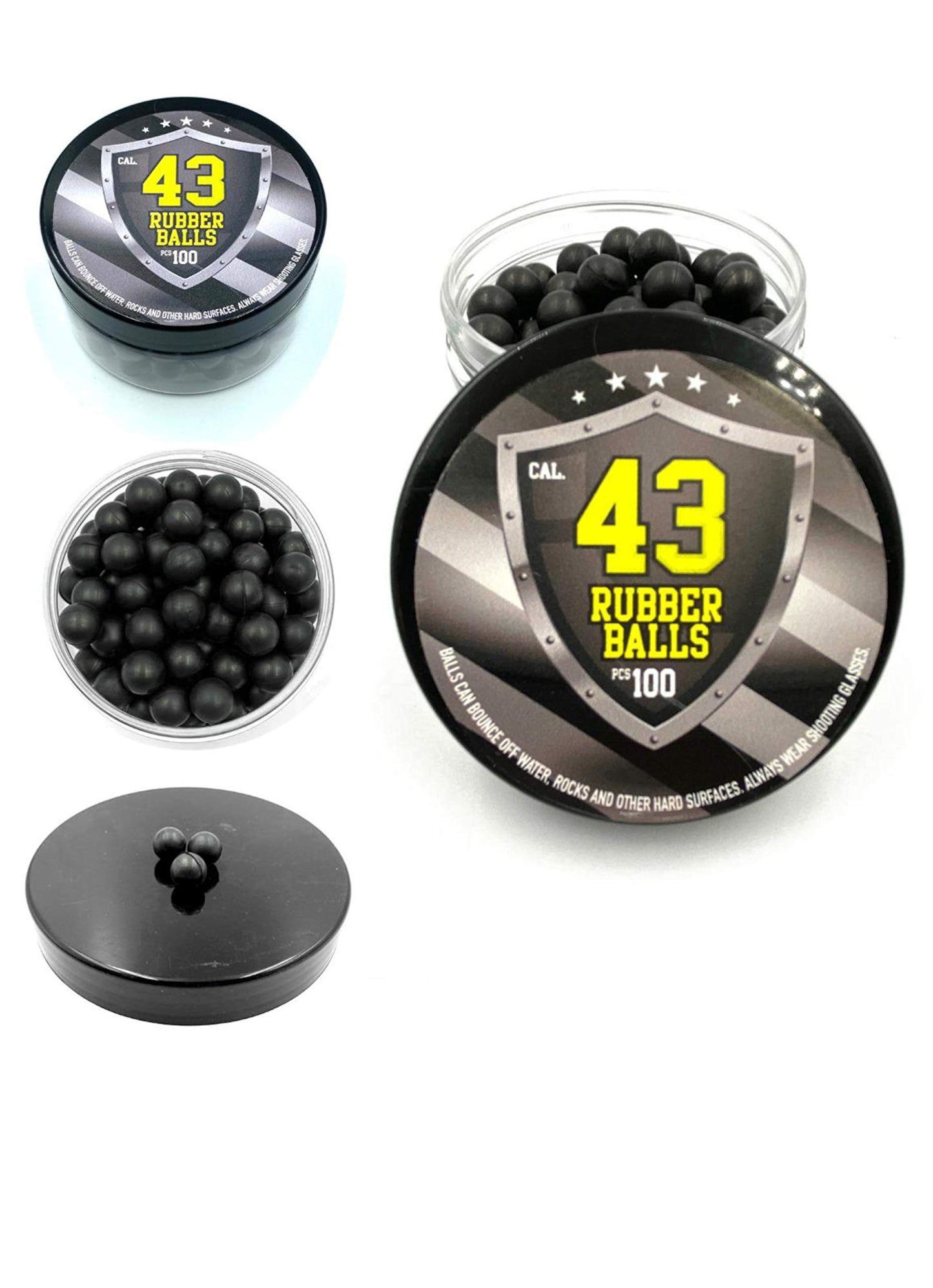 .43cal Rubber Balls - 100x