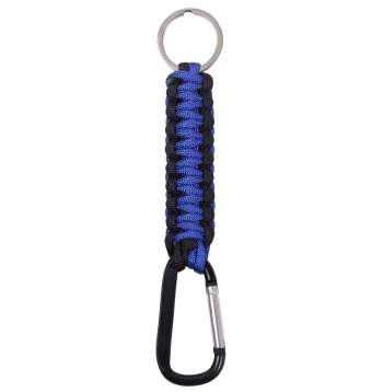 Porte-clés Paracord avec mousqueton-bleu/noir