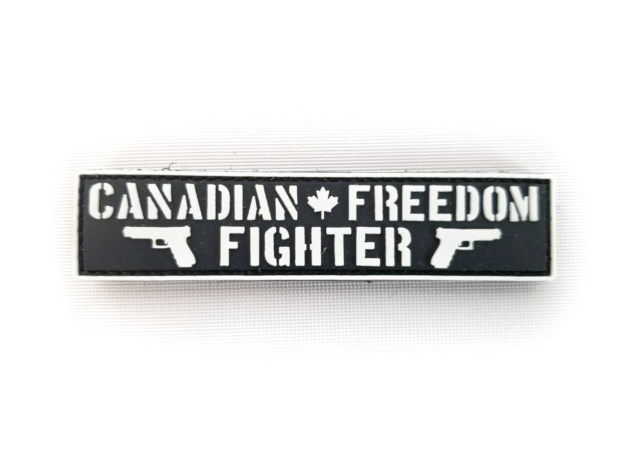 PVC Morale Patch - Canadian Freedom Fighter - GLOW IN THE DARK - 1"x 4"