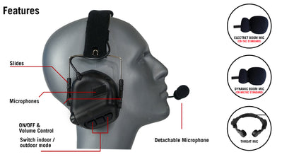 Casque tactique à double casque antibruit CR-MILTAC