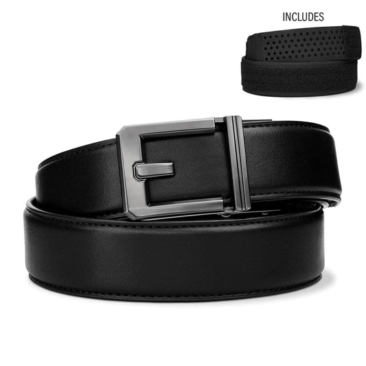 Kore Essentials-EXECUTIVE PROTECTION BLACK LEATHER BELT 1.5": COMPLETE KIT Padded Reinforced Inner Belt / X9