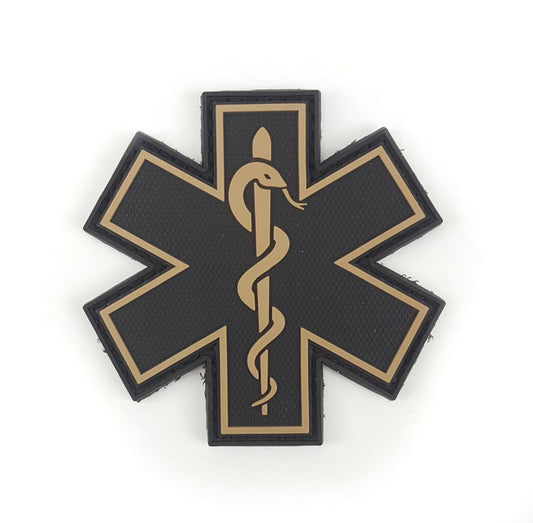 Patch TIC - RÉPONDEUR MÉDICAL STAR OF LIFE SERPENT UNIQUE - TAN /TAN