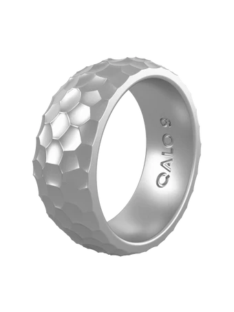 Qalo-Men's Men's Metallic Forged Silicone Ring