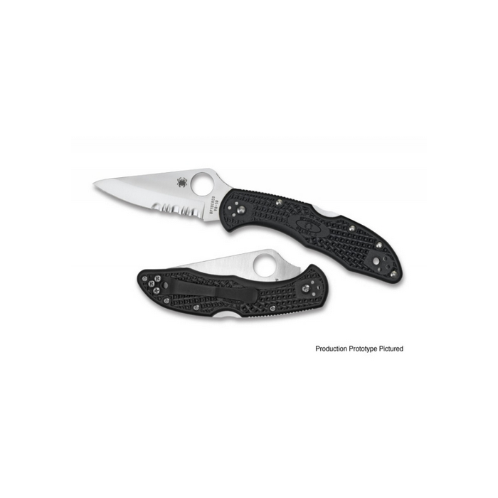 Spyderco Delica 4 - Black Handle /Silver Combo Blade C11PSBK