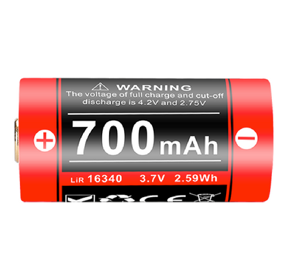 KLARUS: 16340 Rechargeable Battery 16GT-70UR, 700mAh, USB