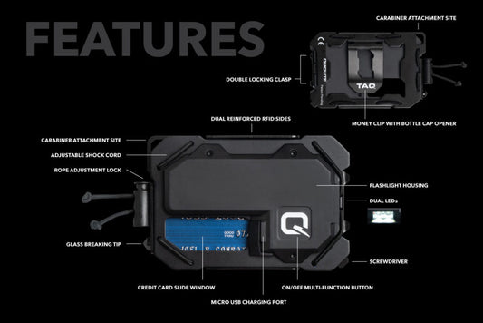 Quiq Lite Tactical Wallet Black TAQ-QTWB1