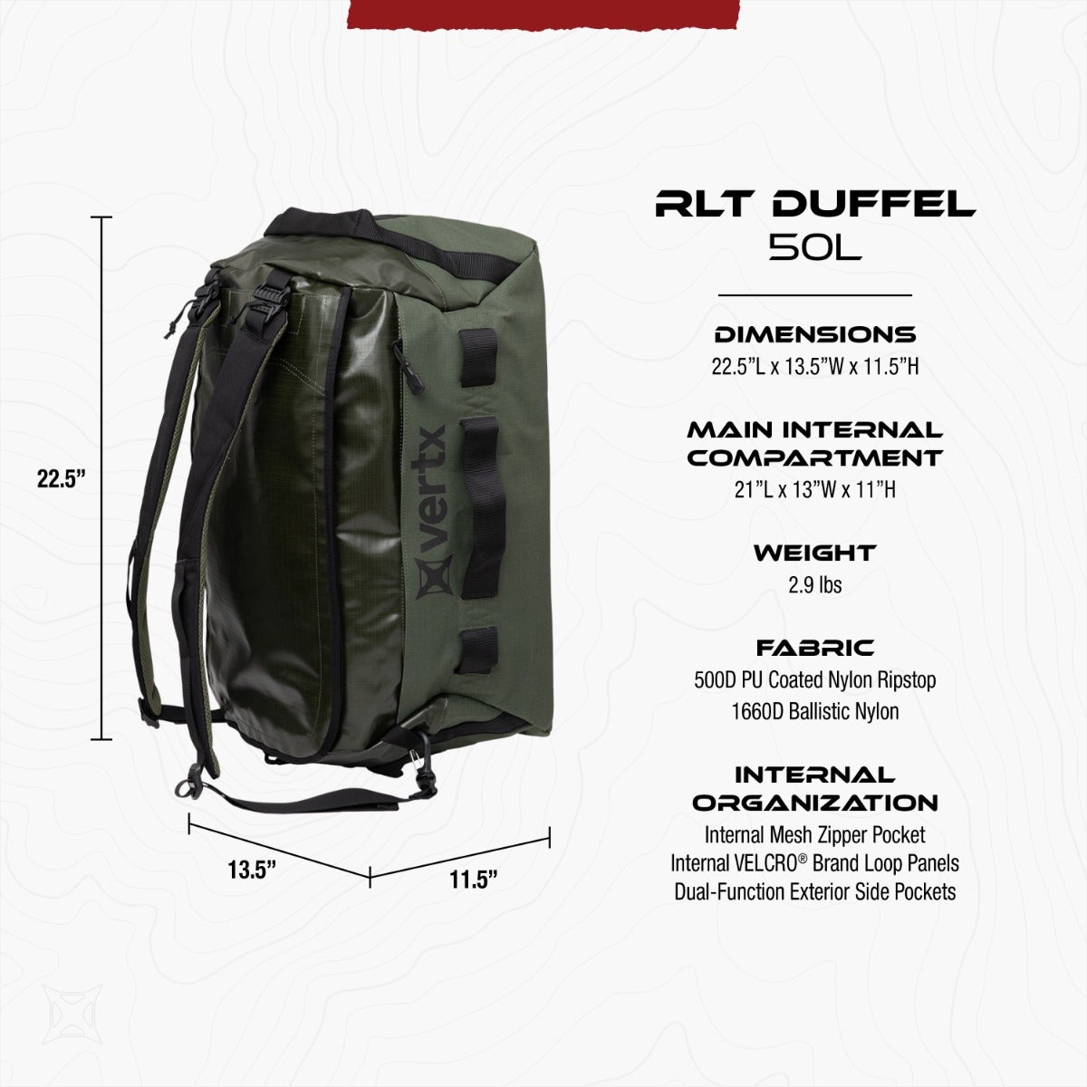 Vertx -RLT 50L Duffel Bag