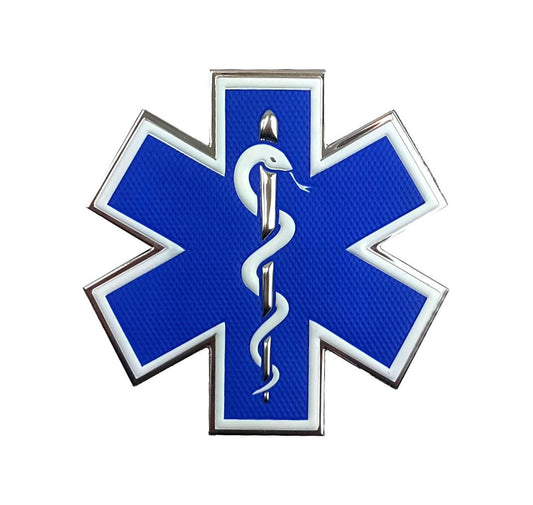 Patch TIC - MEDICAL RESPONDER STAR OF LIFE SINGLE SNAKE - BLEU/CHROME