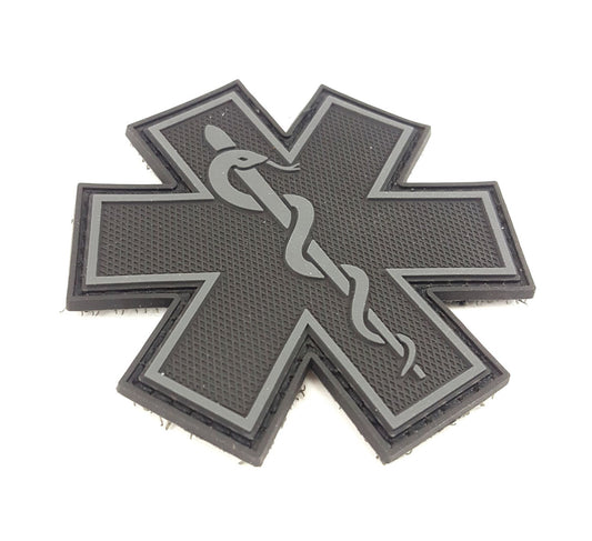 Patch TIC - MEDICAL RESPONDER STAR OF LIFE SINGLE SNAKE - GRIS