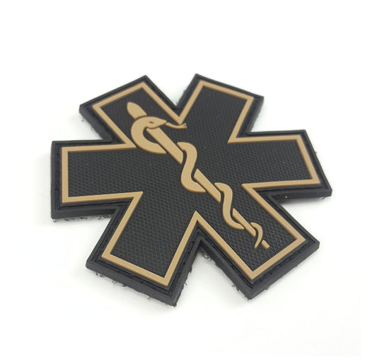 Patch TIC - RÉPONDEUR MÉDICAL STAR OF LIFE SERPENT UNIQUE - TAN