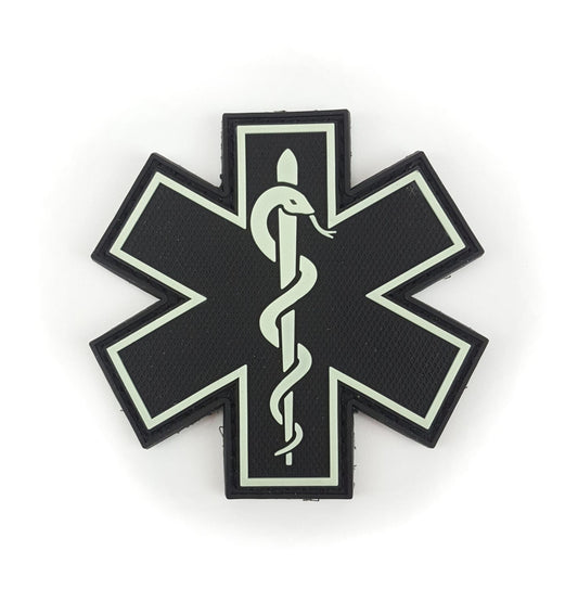 Patch TIC - RÉPONDEUR MÉDICAL STAR OF LIFE SERPENT UNIQUE - GLOW IN THE DARK